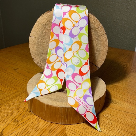 Coach Accessories - COACH Signature Multi Color Ponytail/Purse Scarf